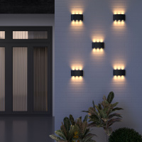 Уличный настенный светодиодный светильник Twinky trio чёрный Elektrostandard