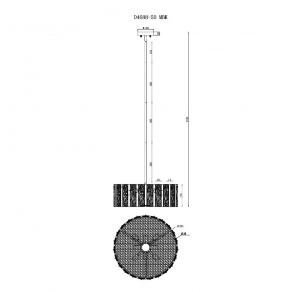 Подвесная люстра iLamp Panorama D4688-50 MBK