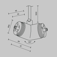 Угловой коннектор 120° с вводом питания Maytoni Shelf CA018LWC-P-B