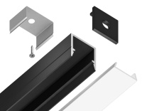 Алюминиевый профиль накладной 10*10 для светодиодной ленты до 8мм Ambrella Light Illumination GP1650BK