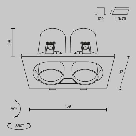 Встраиваемый светодиодный спот Maytoni Technical Hidden DL045-02-10W3K-B