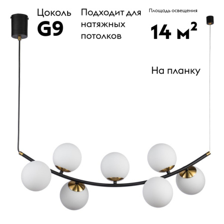 Подвесная люстра Indigo Nuvole 11002/7P Black V000087