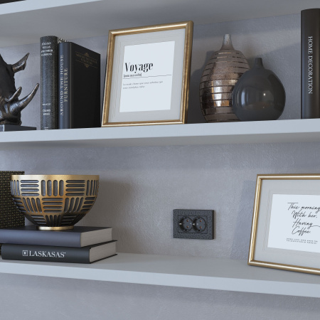 Рамка Werkel Hammer для двойной розетки черный W0082408