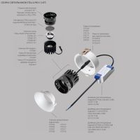 Модуль профессиональный светодиодный диммируемый 7W/12W 4000K в сборе с суппортом с углом наклона до 30° Lightstar Stella Pro 075094