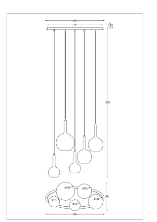 Каскадная люстра Arte Lamp Gala A2720SP-5SG