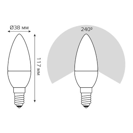 Лампа светодиодная Gauss E14 12W 3000K матовая 33112