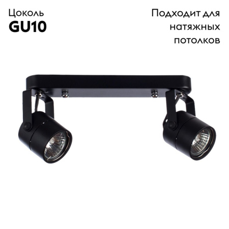 Спот Arte Lamp Lente A1310PL-2BK