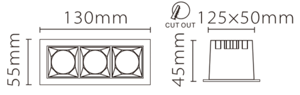 Встраиваемый светодиодный светильник Fiberli XL003-3T(W) 12130305