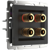 Акустическая розетка х4 черный матовый WL08-AUDIOx4 Werkel