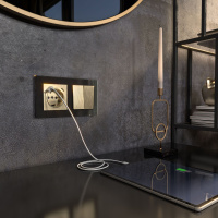 Выключатель двухклавишный проходной шампань рифленый WL10-SW-2G-2W Werkel