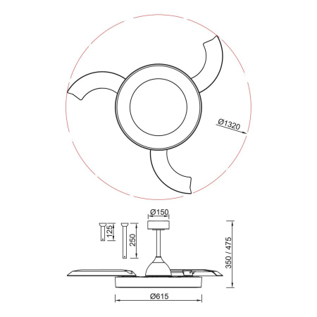 Люстра-вентилятор Mantra Niseko Fan 9058