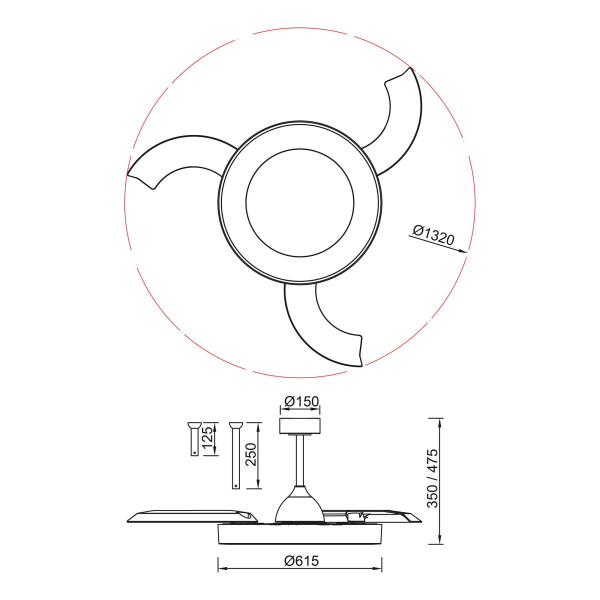 Люстра-вентилятор Mantra Niseko Fan 9058