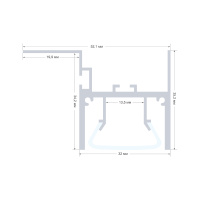 Алюминиевый профиль для натяжного потолка Apeyron 08-54