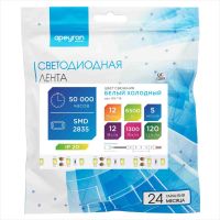 Светодиодная лента Apeyron 12В СТ 12Вт/м smd2835 120д/м IP20 1300Лм/м 5м 6500К 00-119