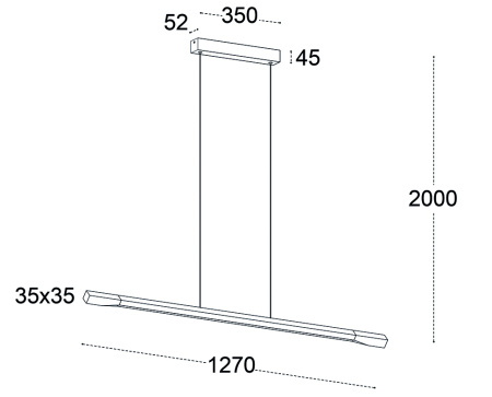 Линейный подвесной светильник Italline IT013-6020 black/silver 3000K