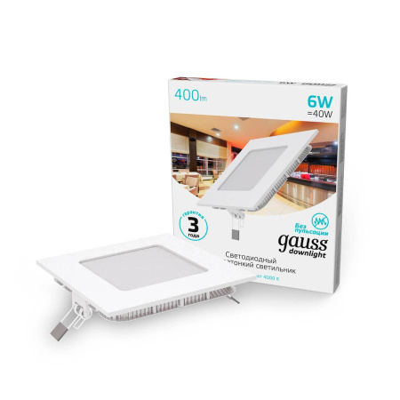 Светодиодный светильник Gauss 940111206 ультратонкий IP20 6W 4100K