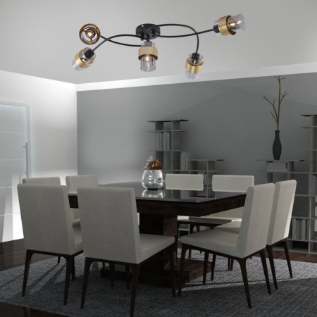 Потолочная люстра Escada Hurricane 1139/5P Black/Gold