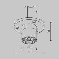 Основание с внутренней резьбой с вводом питания Maytoni Shelf CA023BI-P-B