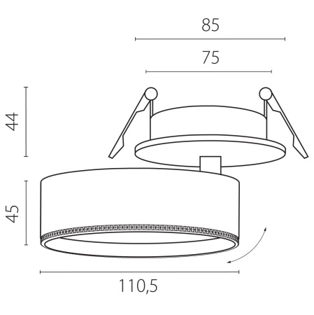 Встраиваемый светильникAlta Pro Lightstar A5647RS