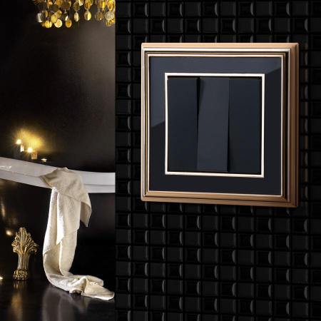 Выключатель трехклавишный черный матовый WL08-SW-3G Werkel