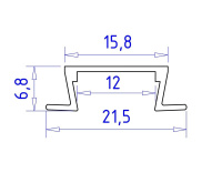 Встраиваемый профиль с рассеивателем Ambrella Illumination GP1001WH
