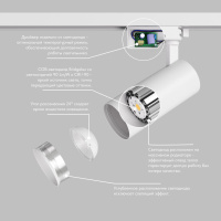Трековый однофазный светильник Denkirs Solid Koper DK6452-WH