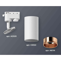 Комплект трекового светильника Ambrella light XT6322024 SWH/PPG белый песок/золото розовое полированное (A2520, C6322, N6114)
