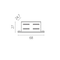 Соединитель прямой к треку 5040xx-(F)/(R) Lightstar Quattro 504107-FR