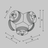 Пятиконечный коннектор без ввода питания Maytoni Shelf CA020L5C-B