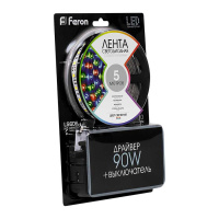 Светодиодная лента RGB Feron LS606 27706 5050 60LED 12V 14.4W IP20 с драйвером