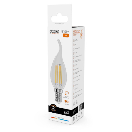 Лампа светодиодная Gauss Filament Elementary E14 8W 2700K 42118