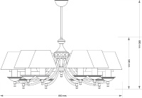 Люстра на штанге Kutek San Marino Lampshade SAN-ZW-10(P/A)CR