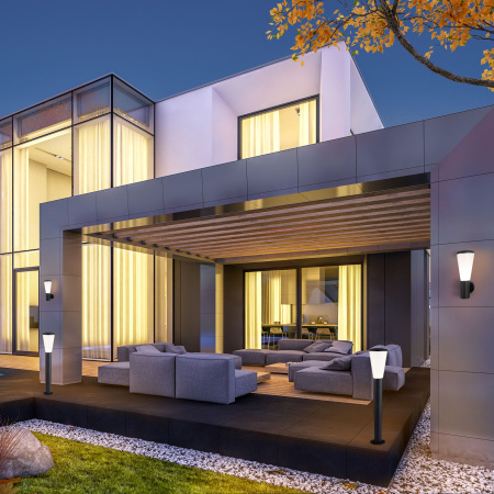 Настенный уличный светильник IP54 1416 TECHNO серый Elektrostandard