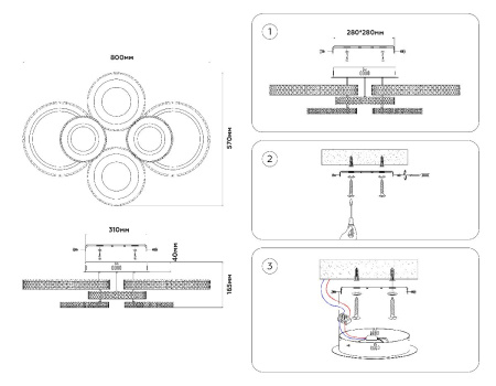 Потолочная люстра Ambrella Light Acrylica Original FA8874