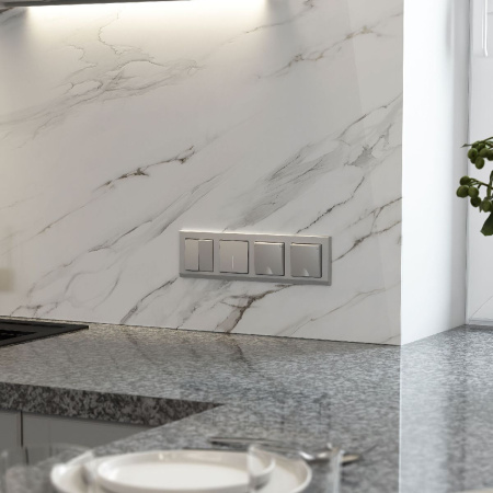 Перекрестный выключатель двухклавишный (серебряный матовый) Werkel W1123065 4690389196881 a064030