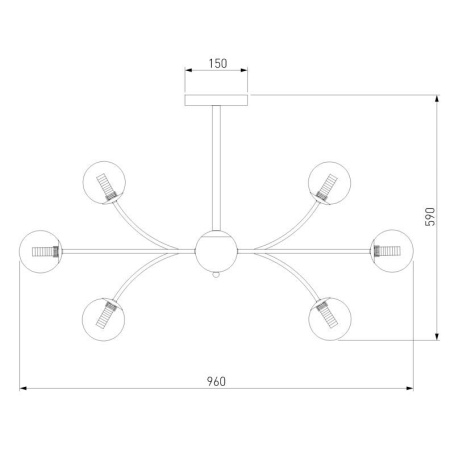 Люстра на штанге Eurosvet Astro 30180 матовое золото