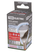 Лампа светодиодная диммируемая TDM Electric Е14 6W 4000K прозрачная SQ0340-0200