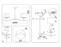 Люстра на штанге Ambrella Light High Light Modern LH57001