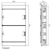 Бокс ABB Mistral41 встраиваемый 72М (4x18) белая дверь с винтовым клеммным блоком