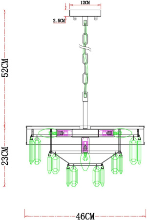Подвесная люстра Arte Lamp Diadem A1002LM-6CC