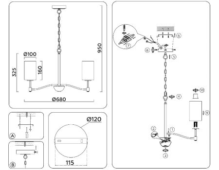 Подвесная люстра Ambrella Light High Light LH56053