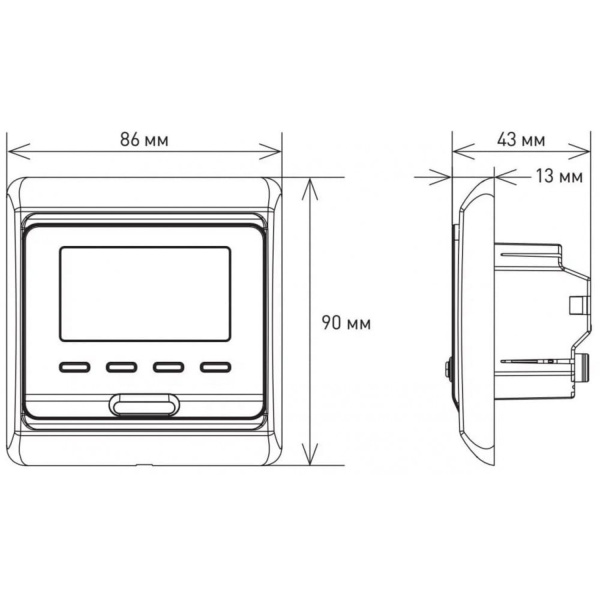 Терморегулятор для теплого пола E-51.716 (3.5 кВт) WiFi белый