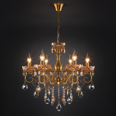 Подвесная люстра Eurosvet 10109/6 бронза/тонированный хрусталь Strotskis