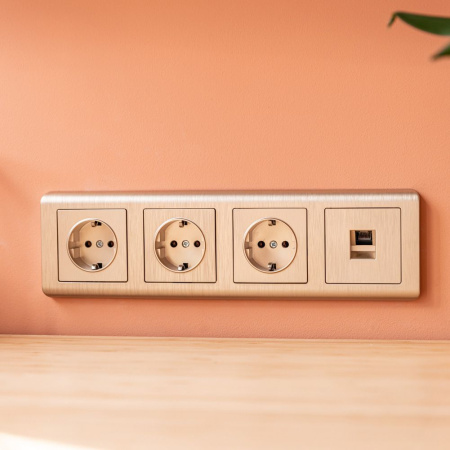 Рамка Stream на 4 поста шампань WL12-Frame-04 Werkel