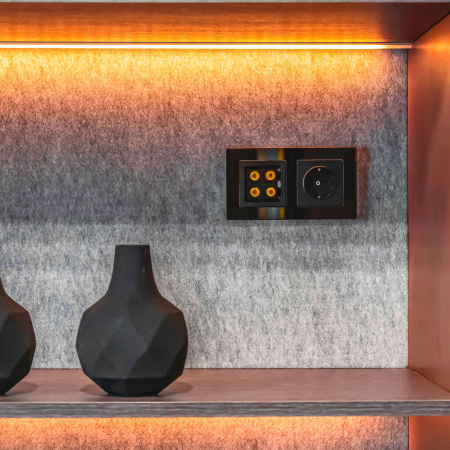 Акустическая розетка х4 черный матовый WL08-AUDIOx4 Werkel