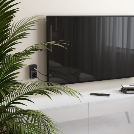 ТВ-розетка оконечная  Gallant черный/хром WL15-21-01 Werkel