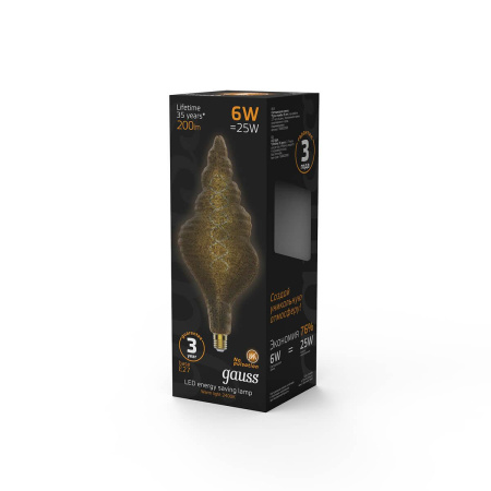 Лампа светодиодная филаментная E27 6W 2400K серая 166802008