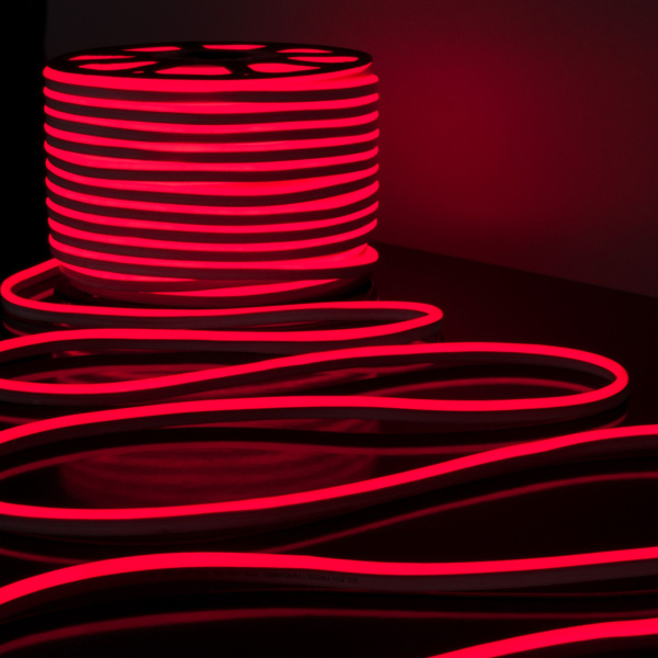 Светодиодный гибкий неон LS001 220V 9.6W 120Led 2835 IP67 односторонний красный Elektrostandard