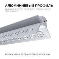 Профиль внутренний угол под штукатурку Apeyron ширина ленты до 9мм (рассеиватель, заглушки - 2шт) 08-46