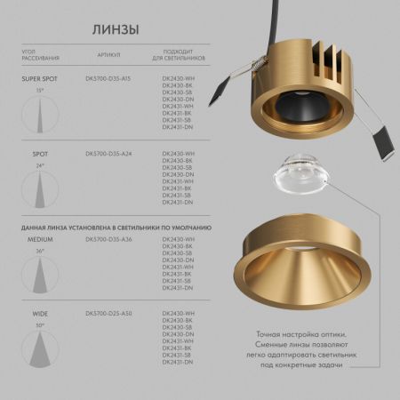 Встраиваемый светильник Denkirs Shine Glow DK2431-SB